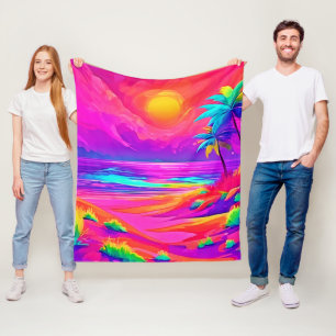 Couverture Polaire Neon Sun & Beach Bliss