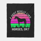 Couverture Polaire Neon Sunset J'Aime Vraiment Les Chevaux (Devant)