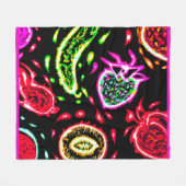 Couverture Polaire Neon Tropical Fruits Motif Art. Acheter Maintenant (Devant (Horizontal))