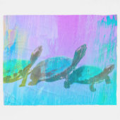 Couverture Polaire Neon Turtle (Devant (Horizontal))