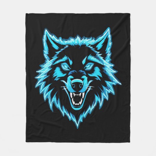 Couverture Polaire Neon Wolf (Devant)
