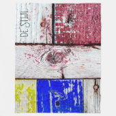 Couverture Polaire Néoplasticisme amusant style d'art en bois personn (Devant)