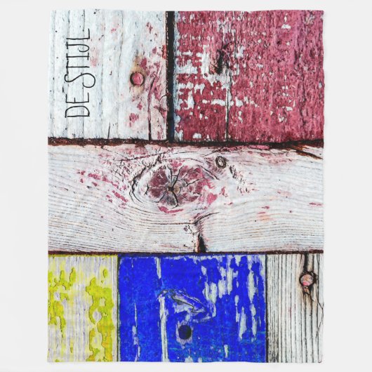 Couverture Polaire Néoplasticisme amusant style d'art en bois personn (Devant)