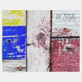 Couverture Polaire Néoplasticisme amusant style d'art en bois personn (Devant (Horizontal))
