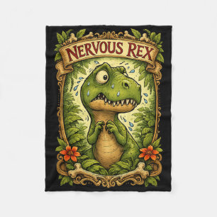 Couverture Polaire Nervous Rex - Tyrannosaure drôle