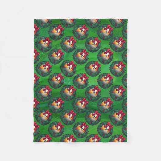 Couverture Polaire Neuf boule dans la couronne Motif sur vert (Devant)