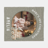 Couverture Polaire Neutral Baby’s 1st Christmas Train Keepsake Photo (Devant (Horizontal))