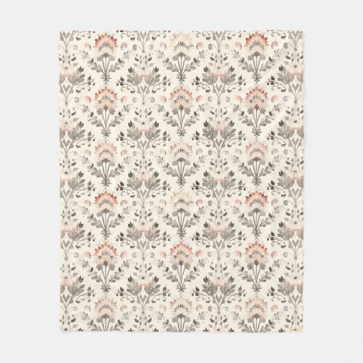 Couverture Polaire Neutral Blush Gray Botanical Fleece Blanket (Devant)