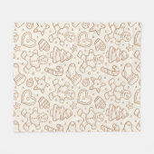 Couverture Polaire Neutral Boho Christmas Gingerbread Man Beige (Devant (Horizontal))