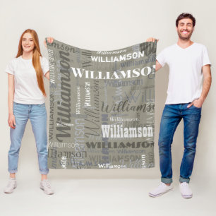 Couverture Polaire Neutraux modernes Extra Long Nom Motif répétitif