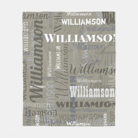 Couverture Polaire Neutraux modernes Extra Long Nom Motif répétitif (Devant)