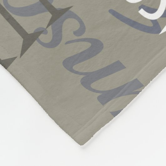 Couverture Polaire Neutraux modernes Extra Long Nom Motif répétitif (Coin)