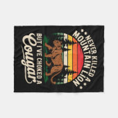 Couverture Polaire Never Killed A Mountain Lion Funny Cougar Hunting  (Devant (Horizontal))