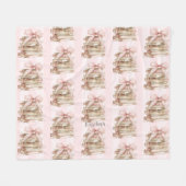 Couverture Polaire New Chapter Pink Bow Stripes (Devant (Horizontal))