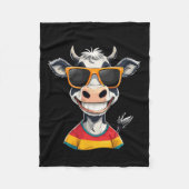 Couverture Polaire New Glarus Wi Usa Funny Cow Cartoon Design (Devant)