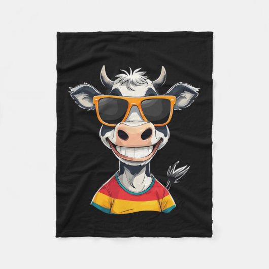 Couverture Polaire New Glarus Wi Usa Funny Cow Cartoon Design (Devant)