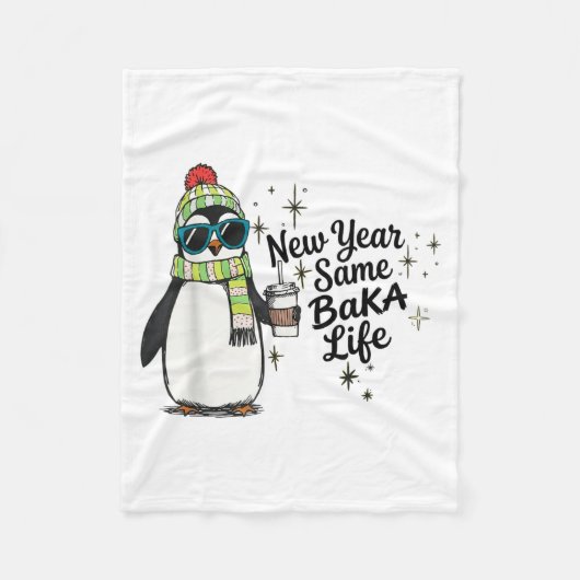Couverture Polaire New Year Same Baka Life Penguin Meme Joke  (Devant)