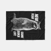 Couverture Polaire New Year Same Baka Life Raccoon Joke (Devant (Horizontal))