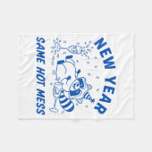 Couverture Polaire New Year Same Hot Mess Raccoon Fun Party (Devant (Horizontal))