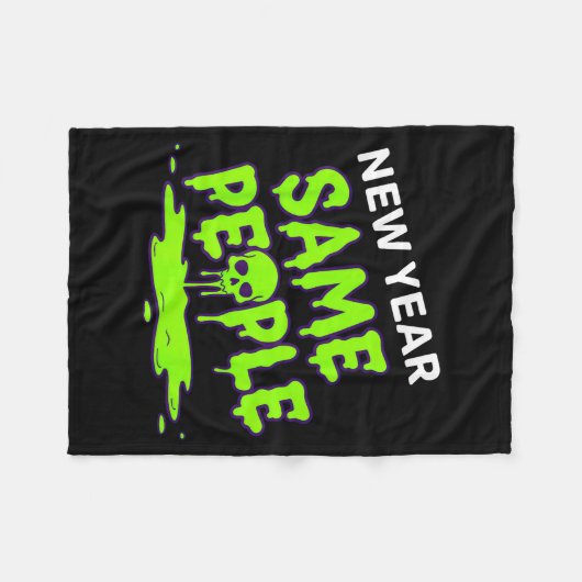 Couverture Polaire New Year Same People Funny Skull  (Devant (Horizontal))