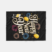 Couverture Polaire New Years Eve 2026 Party Countdown Fireworks Happy (Devant (Horizontal))