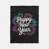 Couverture Polaire New Years Eve Party Countdown Fireworks Happy New (Devant)