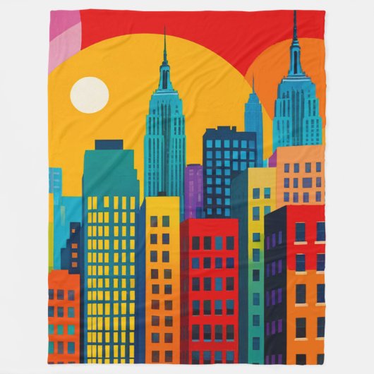 Couverture Polaire New York Pop Art (Devant)