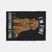 Couverture Polaire Newfoundland Dog Christmas I'm Fine Everything Is  (Devant (Horizontal))