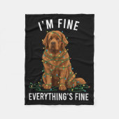 Couverture Polaire Newfoundland Dog Christmas I'm Fine Everything Is (Devant)