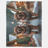 Couverture Polaire Newfoundland Dogs Christmas Snow Holiday (Devant)
