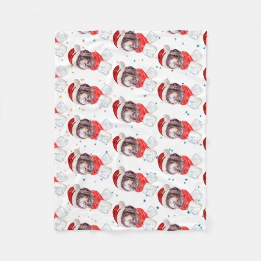 Couverture Polaire Newfypoo Chien race Étoiles de Noël (Devant)