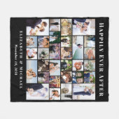 Couverture Polaire Newlyweds 30 Photo Collage Mariage noir (Devant (Horizontal))