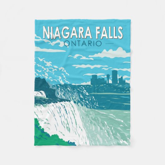 Couverture Polaire Niagara Falls Ontario Travel Art Vintage (Devant)