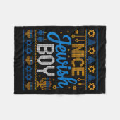Couverture Polaire Nice Jewish Boy Hanukkah Menorah Dreidel Ugly Swea (Devant (Horizontal))