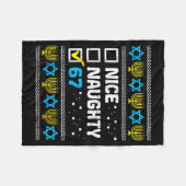 Couverture Polaire Nice Naughty 67 Six Seven Ugly Hanukkah Sweater Ch (Devant (Horizontal))