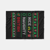 Couverture Polaire Nice Naughty British Christmas Checklist Angleterr (Devant (Horizontal))