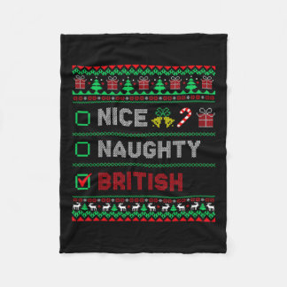 Couverture Polaire Nice Naughty British Christmas Checklist Angleterr