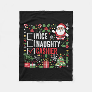 Couverture Polaire Nice Naughty Cashier Funny Noël Père Noël T