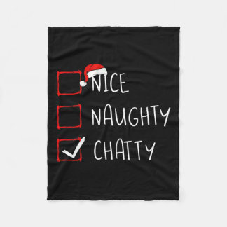 Couverture Polaire Nice Naughty Chatty Noël Liste Noël Père Noël Clau