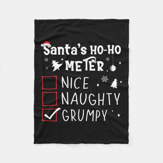Couverture Polaire Nice Naughty Grumpy Christmas List Grumpy Père Noë (Devant)
