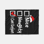 Couverture Polaire Nice Naughty I Can Explain Funny Christmas List Fa (Devant (Horizontal))