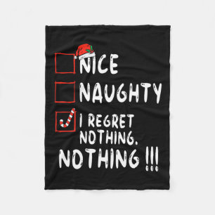 Couverture Polaire Nice Naughty I Regret Nothing Liste de Noël Père N