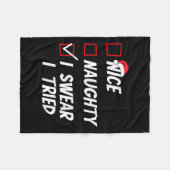Couverture Polaire Nice Naughty I Swear I Tried Christmas Family Xmas (Devant (Horizontal))