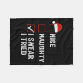 Couverture Polaire Nice Naughty I Swear I Tried Funny Christmas List (Devant (Horizontal))