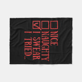 Couverture Polaire Nice Naughty I Swear I Tried Funny Xmas  (Devant (Horizontal))