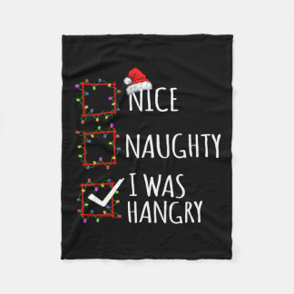 Couverture Polaire Nice Naughty I Was Hangry Christmas List Père Noël