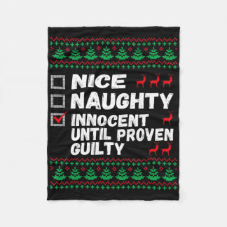 Couverture Polaire Nice Naughty Innocent Until Proven Guilty Christma