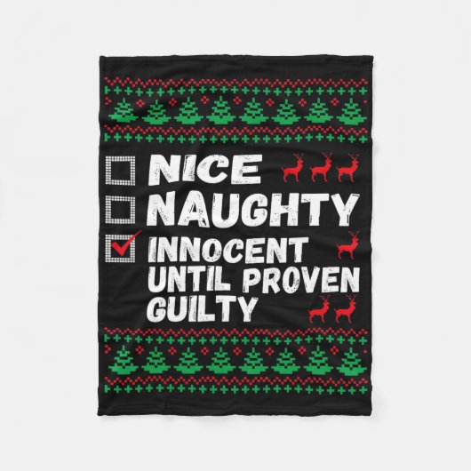 Couverture Polaire Nice Naughty Innocent Until Proven Guilty Christma (Devant)