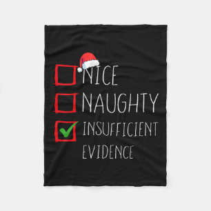 Couverture Polaire Nice Naughty Insufficient Evidence Christmas Santa