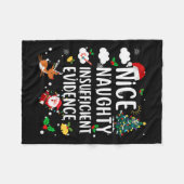 Couverture Polaire Nice Naughty Insuffisant Preuves Noël Famille (Devant (Horizontal))